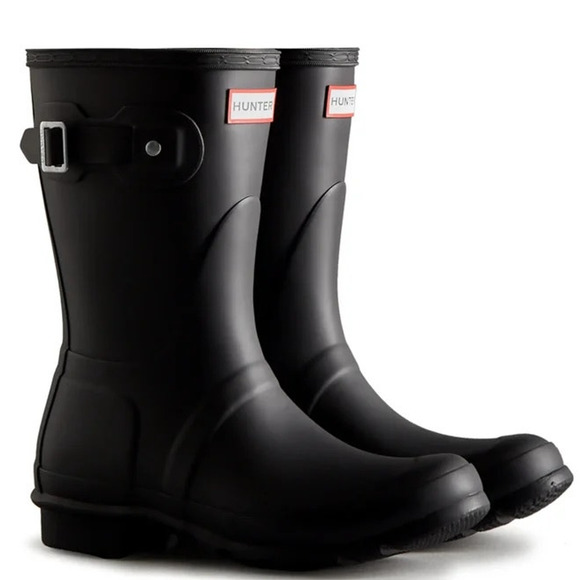 Hunter Women's Original Black Short Rain Boots Size 7 - Picture 1 of 6